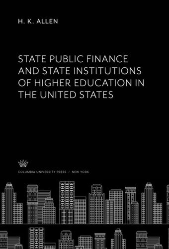 State Public Finance and State Institutions of Higher Education in the United States