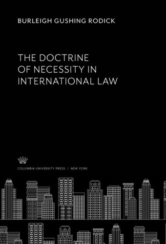 The Doctrine of Necessity in International Law