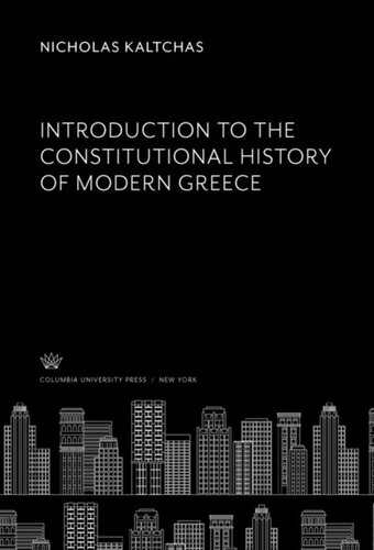 Introduction to the Constitutional History of Modern Greece