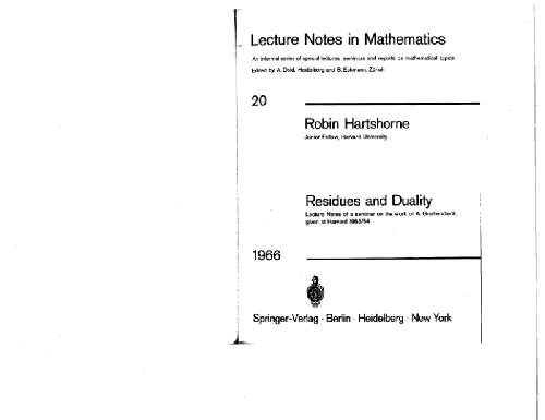 Residues and duality