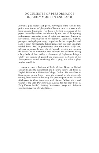 Documents of Performance in Early Modern England