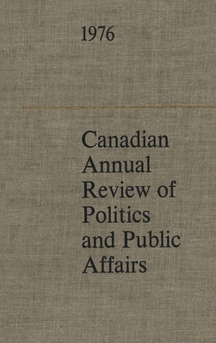 Canadian Annual Review of Politics and Public Affairs 1976