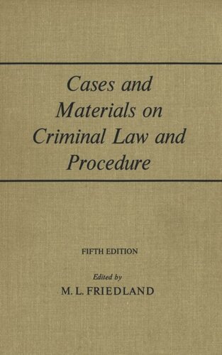 Cases and Materials on Criminal Law And