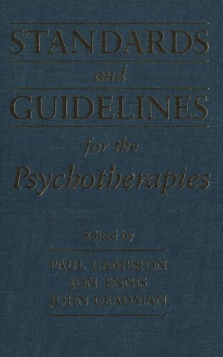 Standards and Guidelines for the Psychotherapies