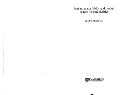 Frobenius manifolds and moduli spaces for singularities