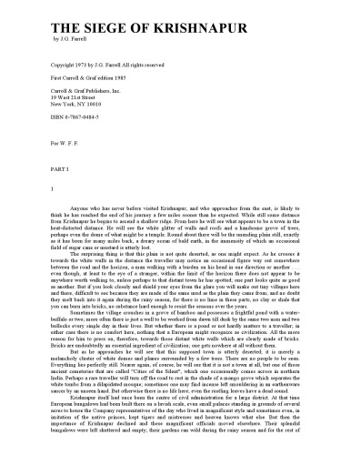 The Siege of Krishnapur