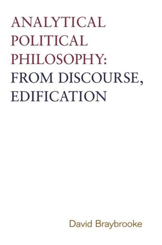 Analytical Political Philosophy: From Discourse, Edification
