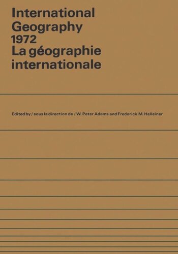 International Geography 1972: Volumes 1 and 2
