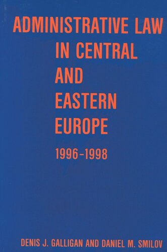 Administrative Law in Central and Eastern Europe
