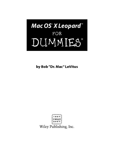 Mac OS X Leopard For Dummies 