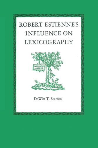 Robert Estienne's Influence on Lexicography