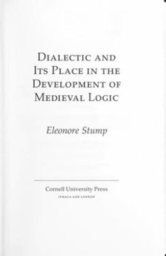 Dialectic and Its Place in the Development of Medieval Logic
