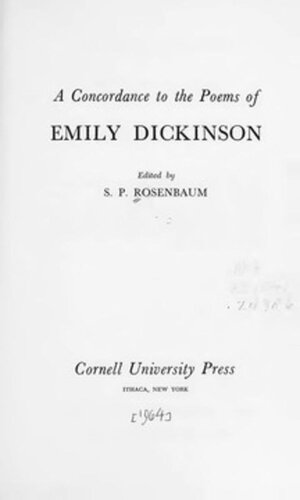 A Concordance to the Poems of Emily Dickinson