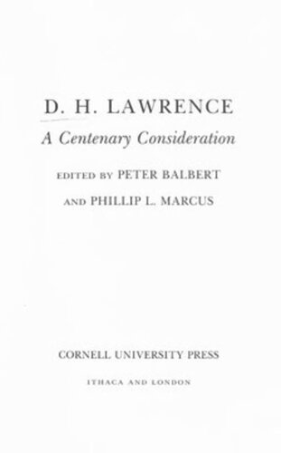 D. H. Lawrence: A Centenary Consideration