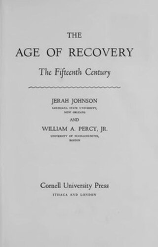 The Age of Recovery: The Fifteenth Century