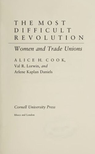 The Most Difficult Revolution: Women and Trade Unions