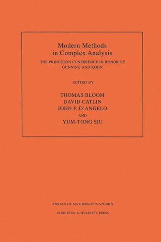 Modern Methods in Complex Analysis (AM-137), Volume 137: The Princeton Conference in Honor of Gunning and Kohn. (AM-137)