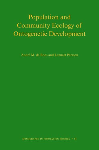 Population and Community Ecology of Ontogenetic Development