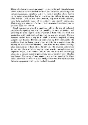 Common Labor: Workers and the Digging of North American Canals, 1780-1860