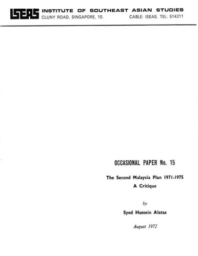 The Second Malaysia Plan 1971 - 1975: A Critique