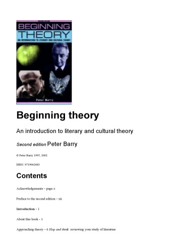 Beginning Theory: An Introduction to Literary and Cultural Theory