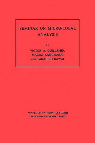 Seminar on Micro-Local Analysis. (AM-93), Volume 93