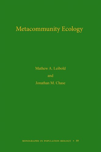 Metacommunity Ecology, Volume 59