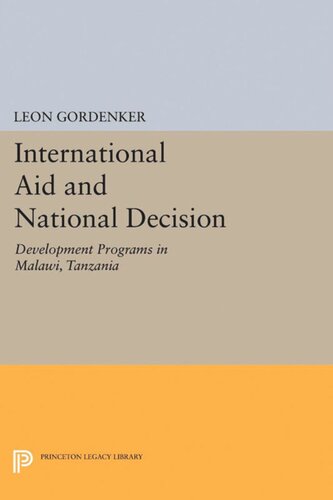 International Aid and National Decision: Development Programs in Malawi, Tanzania, and Zambia
