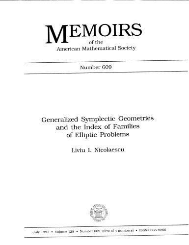 Generalized Symplectic Geometries and the Index of Families of Elliptic Problems 