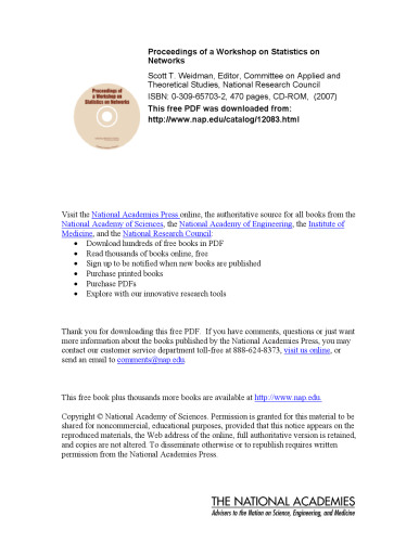 Proceedings on a Workshop on Statistics on Networks