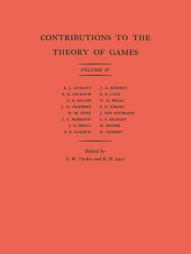 Contributions to the Theory of Games (AM-40), Volume IV