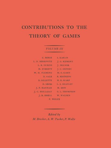Contributions to the Theory of Games (AM-39), Volume III