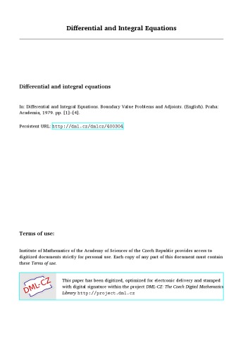 Differential and Integral Equations: Boundary Value Problems and Adjoints