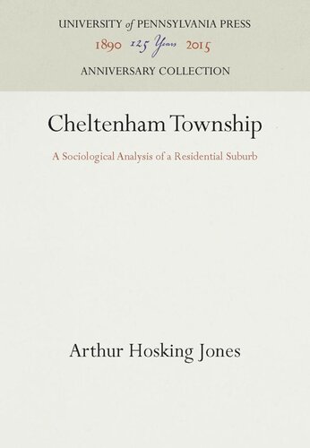 Cheltenham Township: A Sociological Analysis of a Residential Suburb