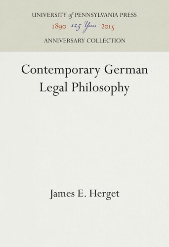 Contemporary German Legal Philosophy