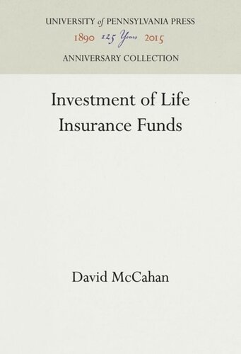 Investment of Life Insurance Funds