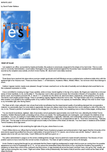 Infinite Jest: A Novel