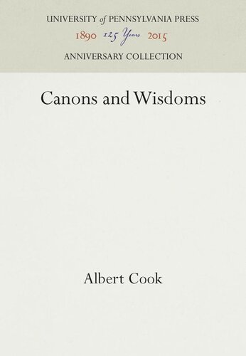 Canons and Wisdoms