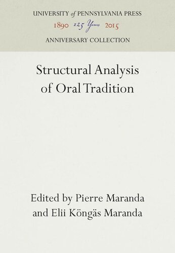 Structural Analysis of Oral Tradition