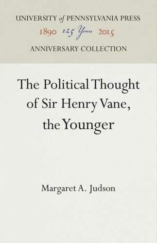 The Political Thought of Sir Henry Vane, the Younger