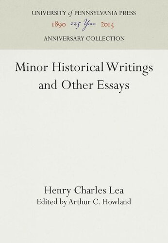 Minor Historical Writings and Other Essays