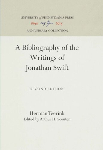 A Bibliography of the Writings of Jonathan Swift