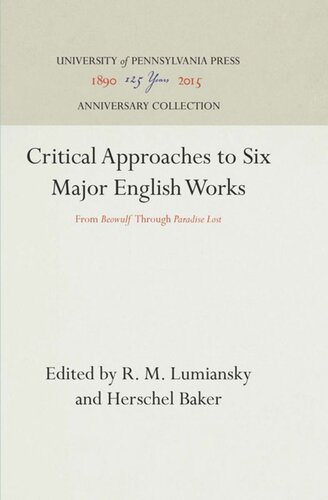 Critical Approaches to Six Major English Works: From 