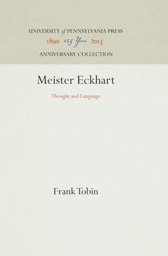 Meister Eckhart: Thought and Language