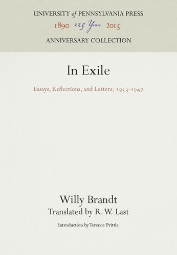 In Exile: Essays, Reflections, and Letters, 1933-1947