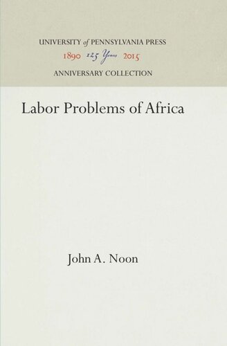 Labor Problems of Africa