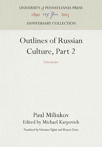 Outlines of Russian Culture, Part 2: Literature