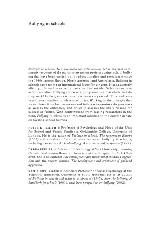 Bullying in Schools: How Successful Can Interventions Be?