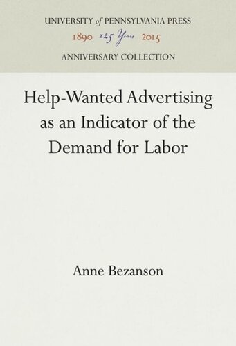 Help-Wanted Advertising as an Indicator of the Demand for Labor