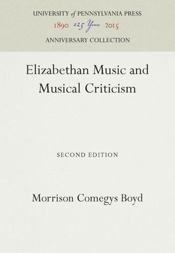 Elizabethan Music and Musical Criticism
